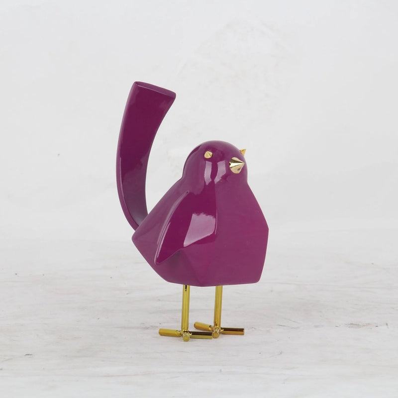 Finesse Decor Bird Sculpture in Purple