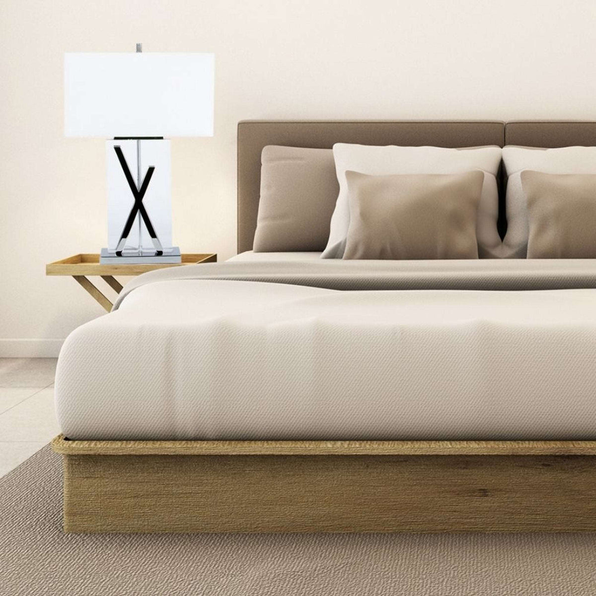 Finesse Decor Chrome & Crystal X Modern Table Lamp