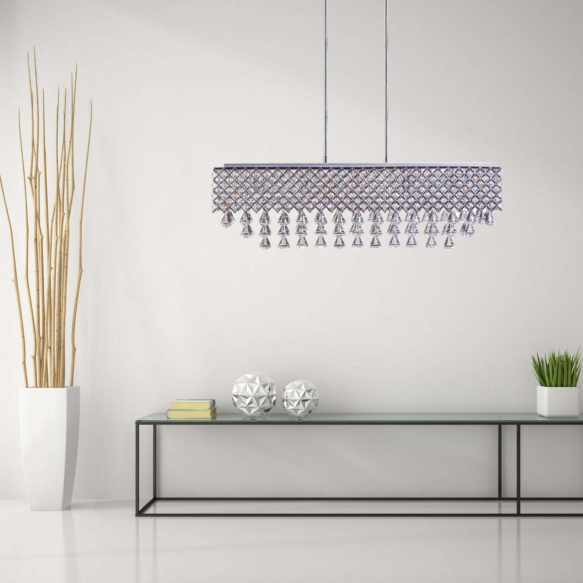 Cinderella Crystal Rectangular Chandelier / 12 Light / Modern Lighting Fixture