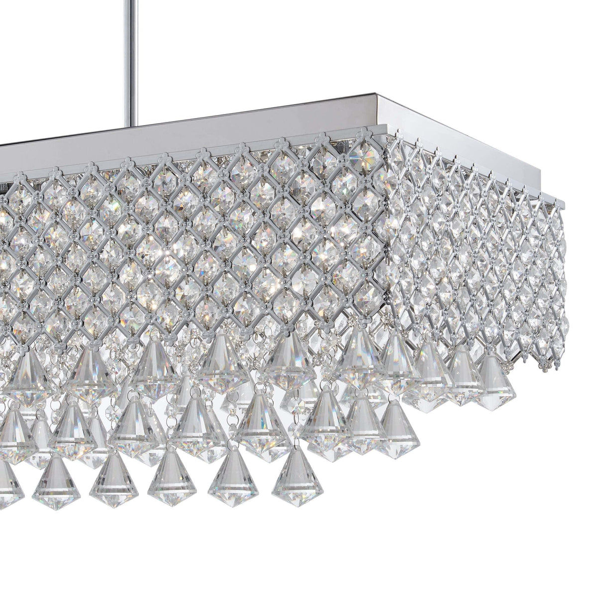 Cinderella Crystal Rectangular Chandelier / 12 Light / Modern Pendant Light