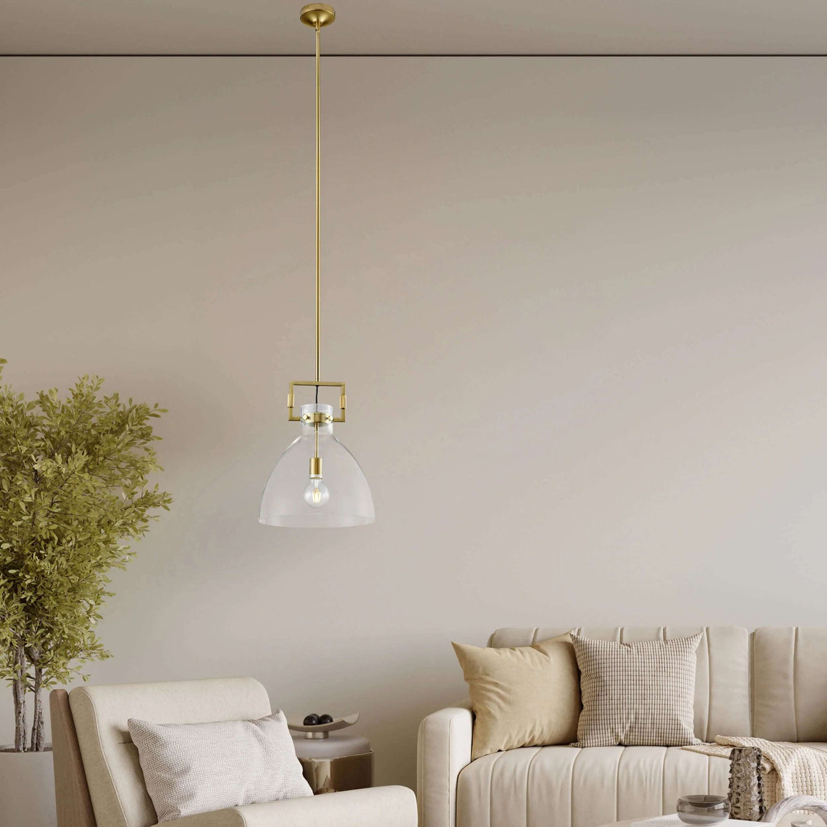 FInesse Decor Cronus LED Gold Crystal Pendant Light / One Light