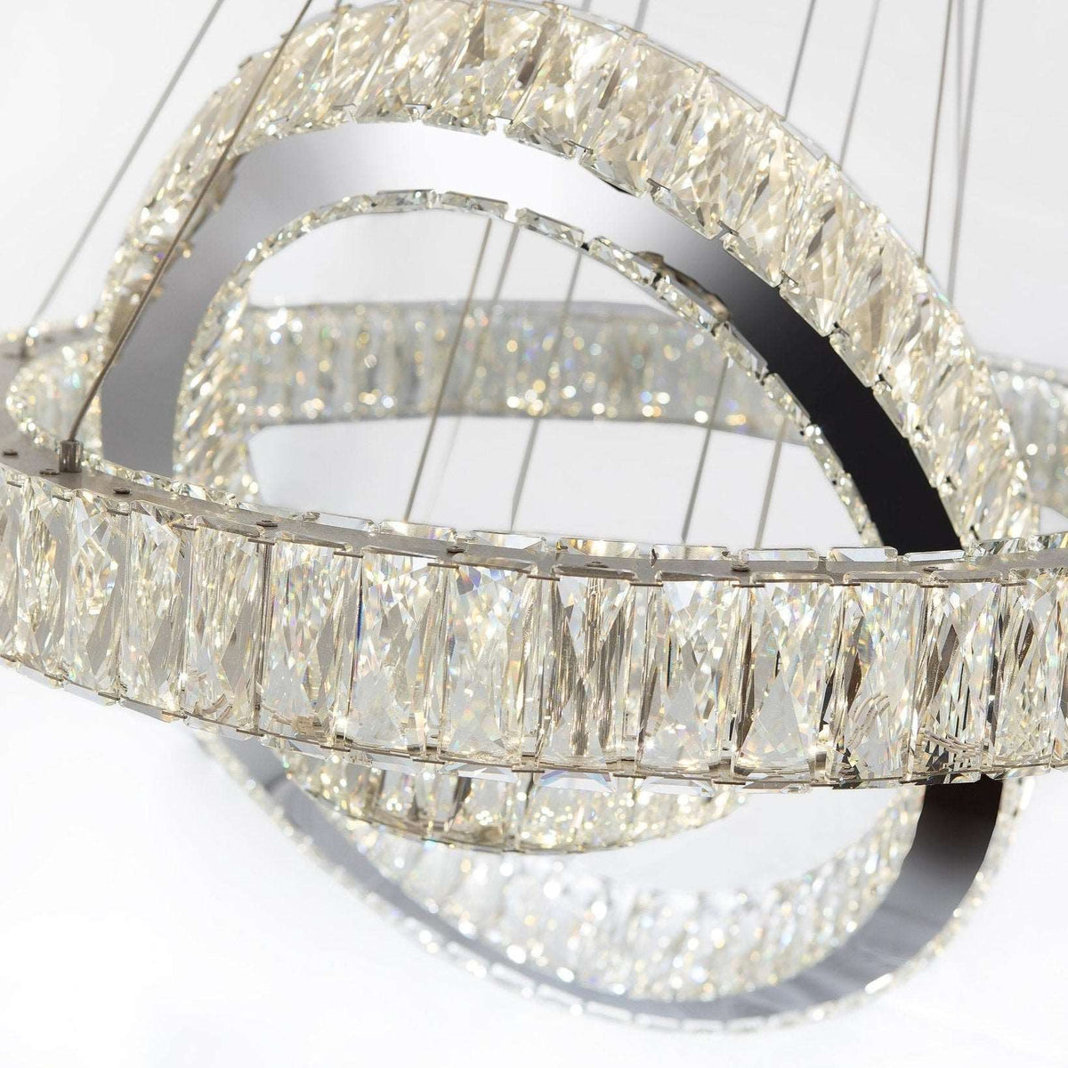 Crystal Elegance LED Chandelier with 2 Ovals / Home Lighting 