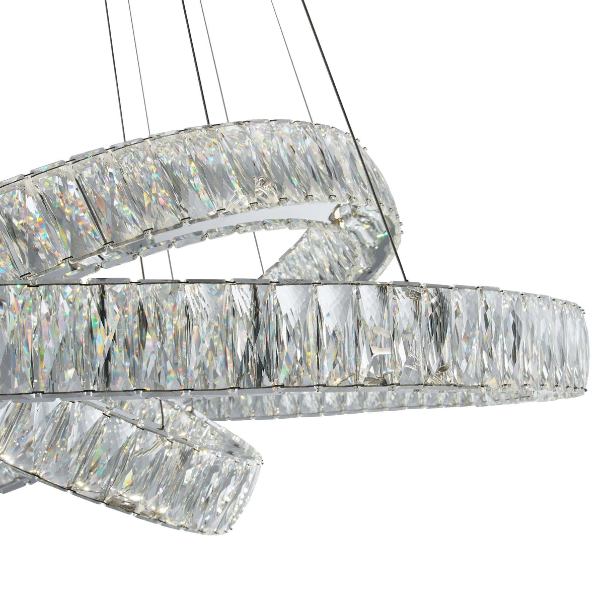 Finesse Decor Crystal Elegance Three Ring Chandelier
