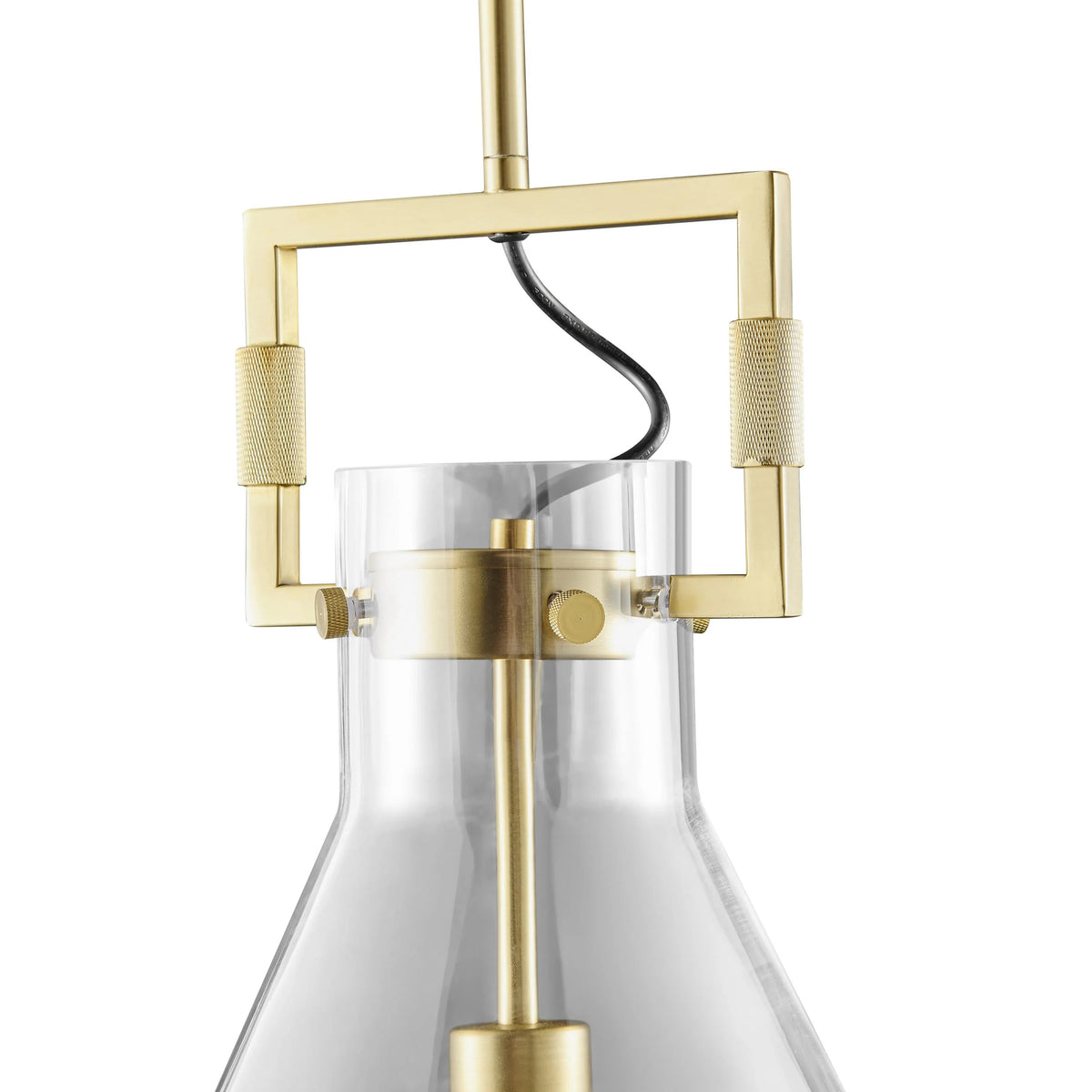 Helios LED Crystal Pendant Light in Gold One Light