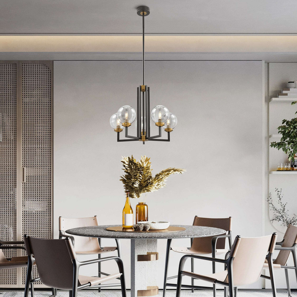 Finesse Decor Monachopsis Small Gold & Black Chandelier