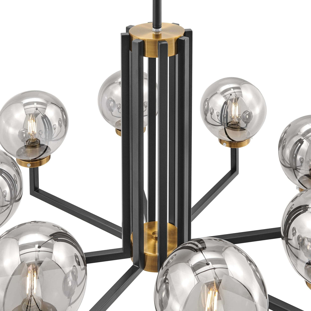 Modern Monachopsis Small Aged Gold & Black Chandelier