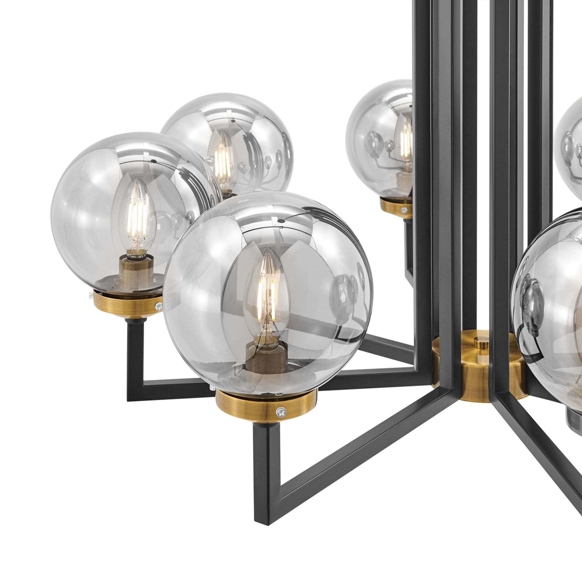 Monachopsis Small Gold & Black Chandelier / Vintage Lighting