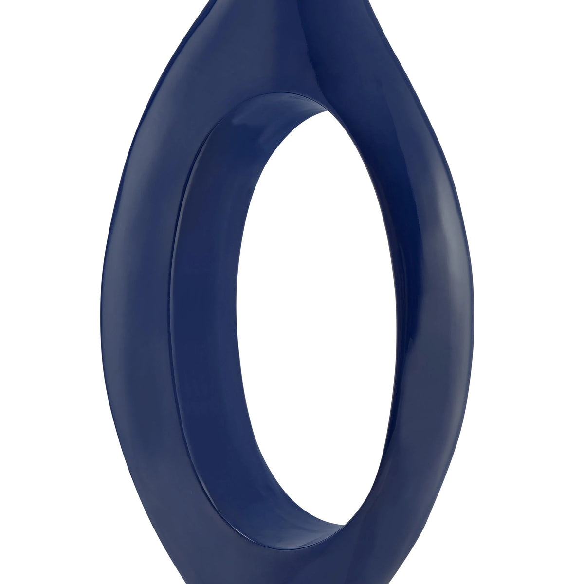 Large Decorative Blue-Navy Trombone Vase