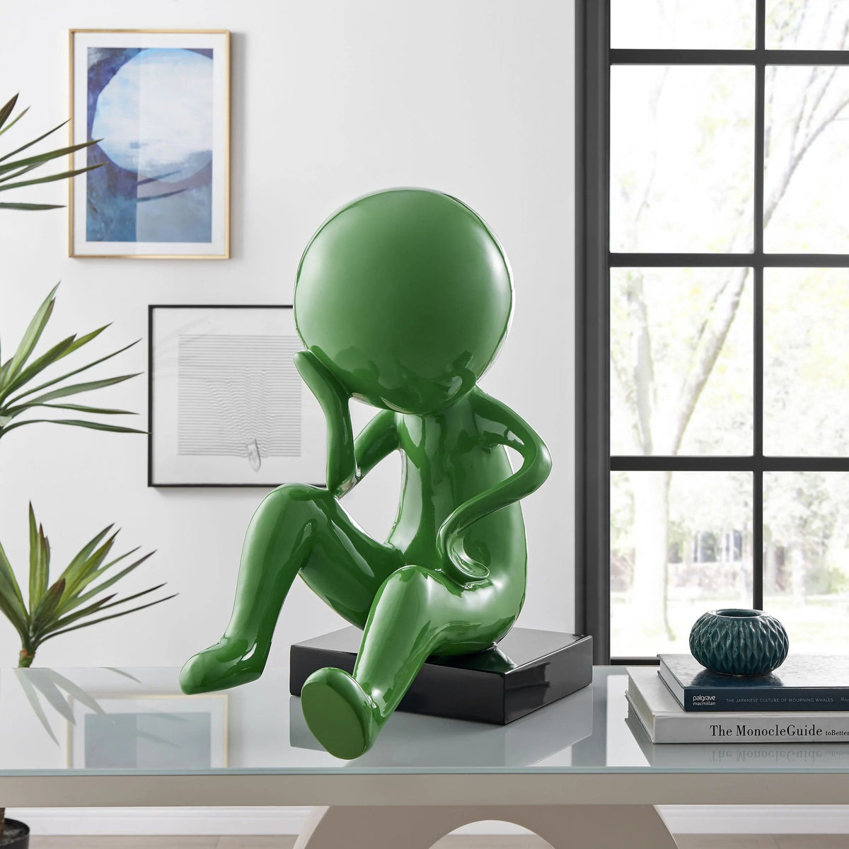 Finesse Decor Verde Thinker Sculpture