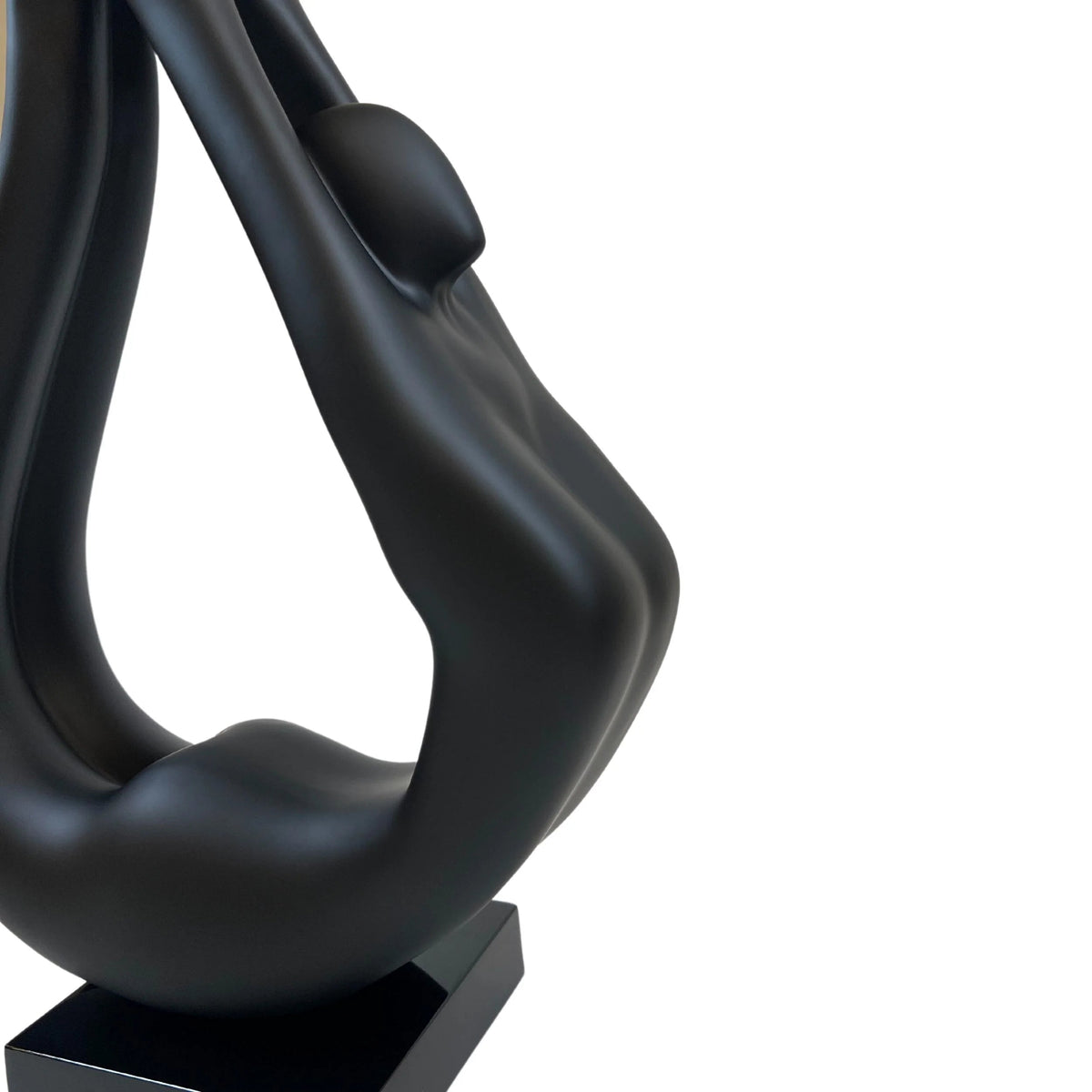 Yoga Black Sculpture with Black Base