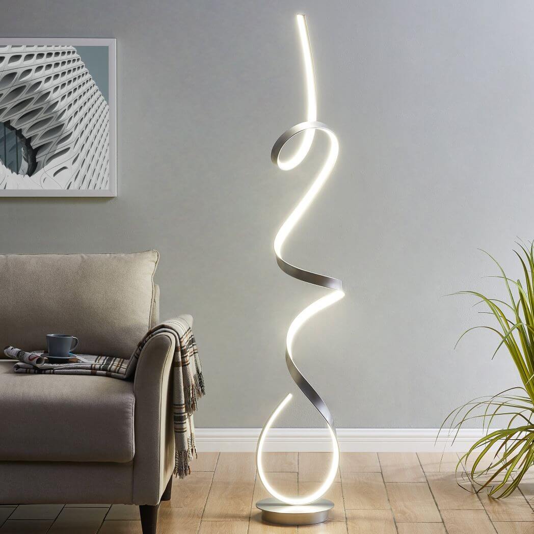 Silver LED Dimmable Floor Lamp