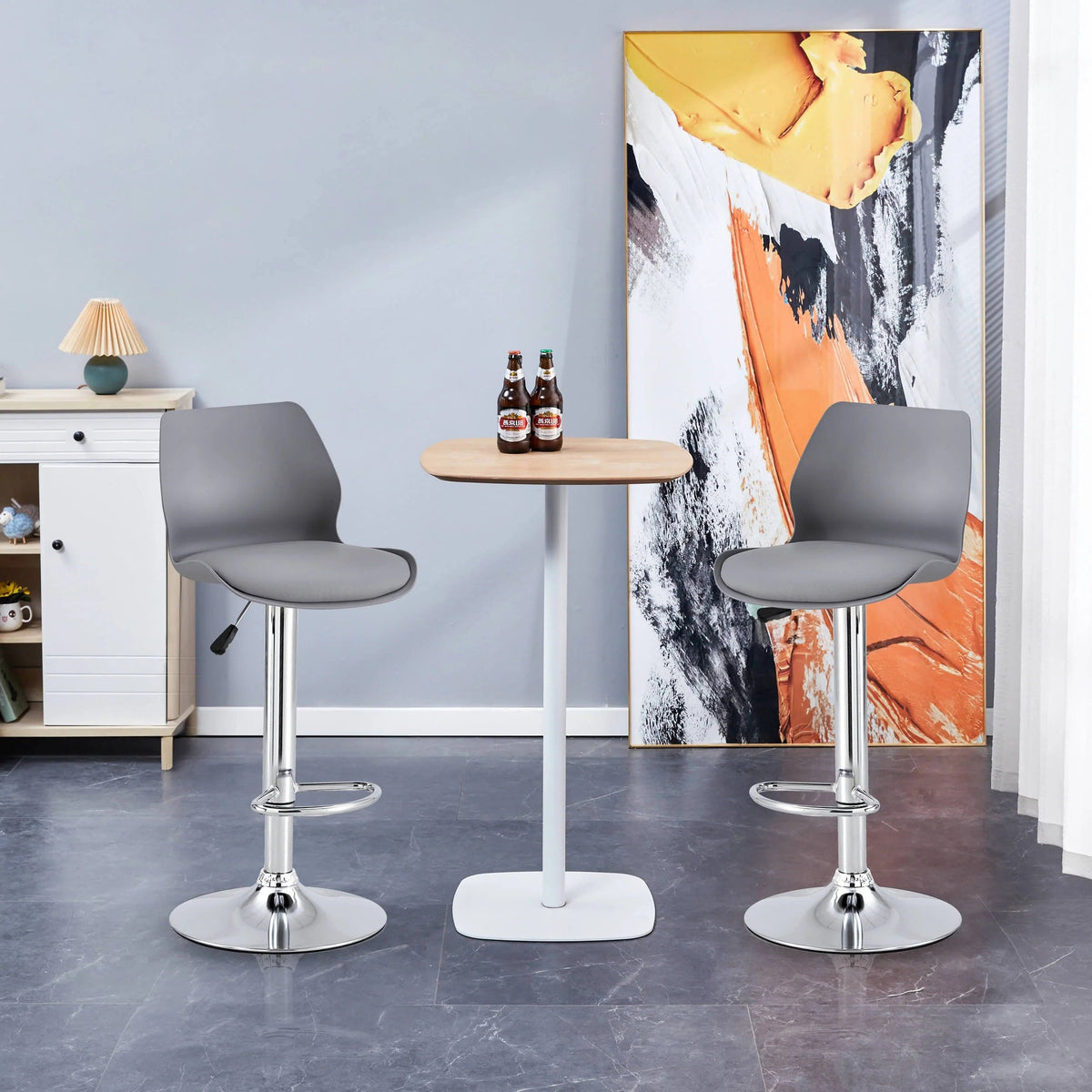 Finesse Decor Celestial Heights Counter & Bar Stools Gray