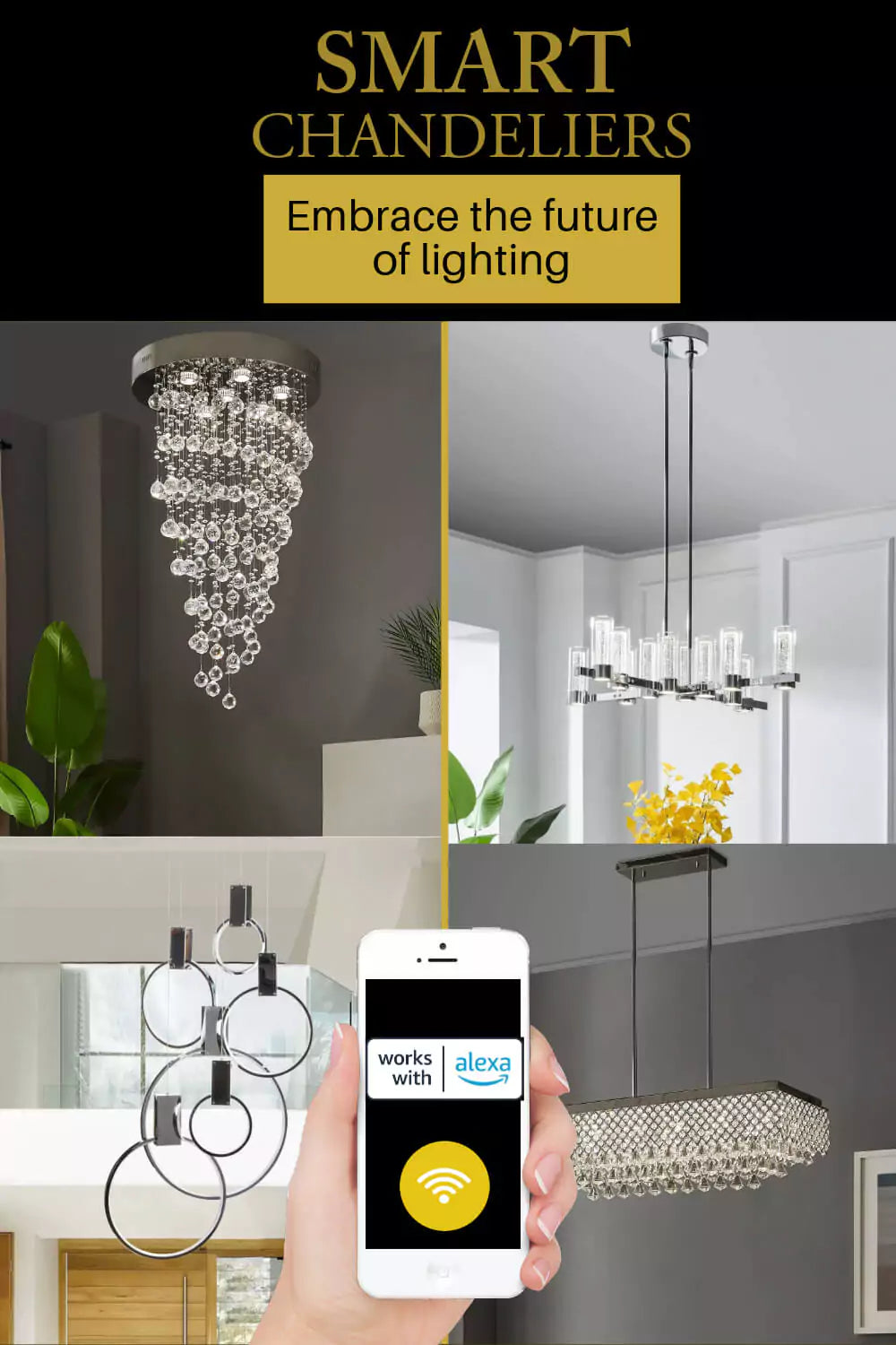Lighting Fixtures - Smart Chandelier - Smart Dimmer Switch by Finesse Decor