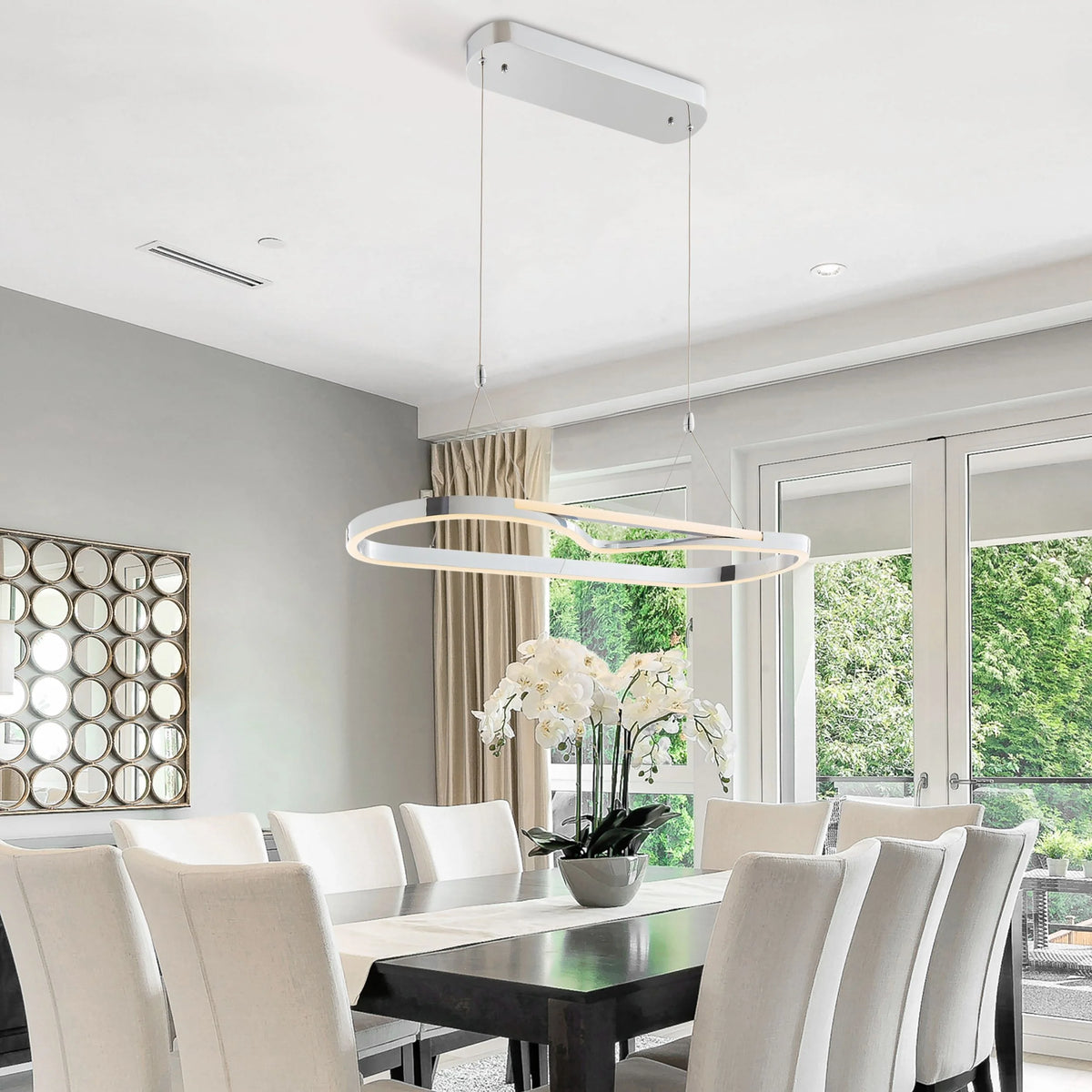 Minsk Single Rectangular Chrome Chandelier Is Stylish In Your Living Room