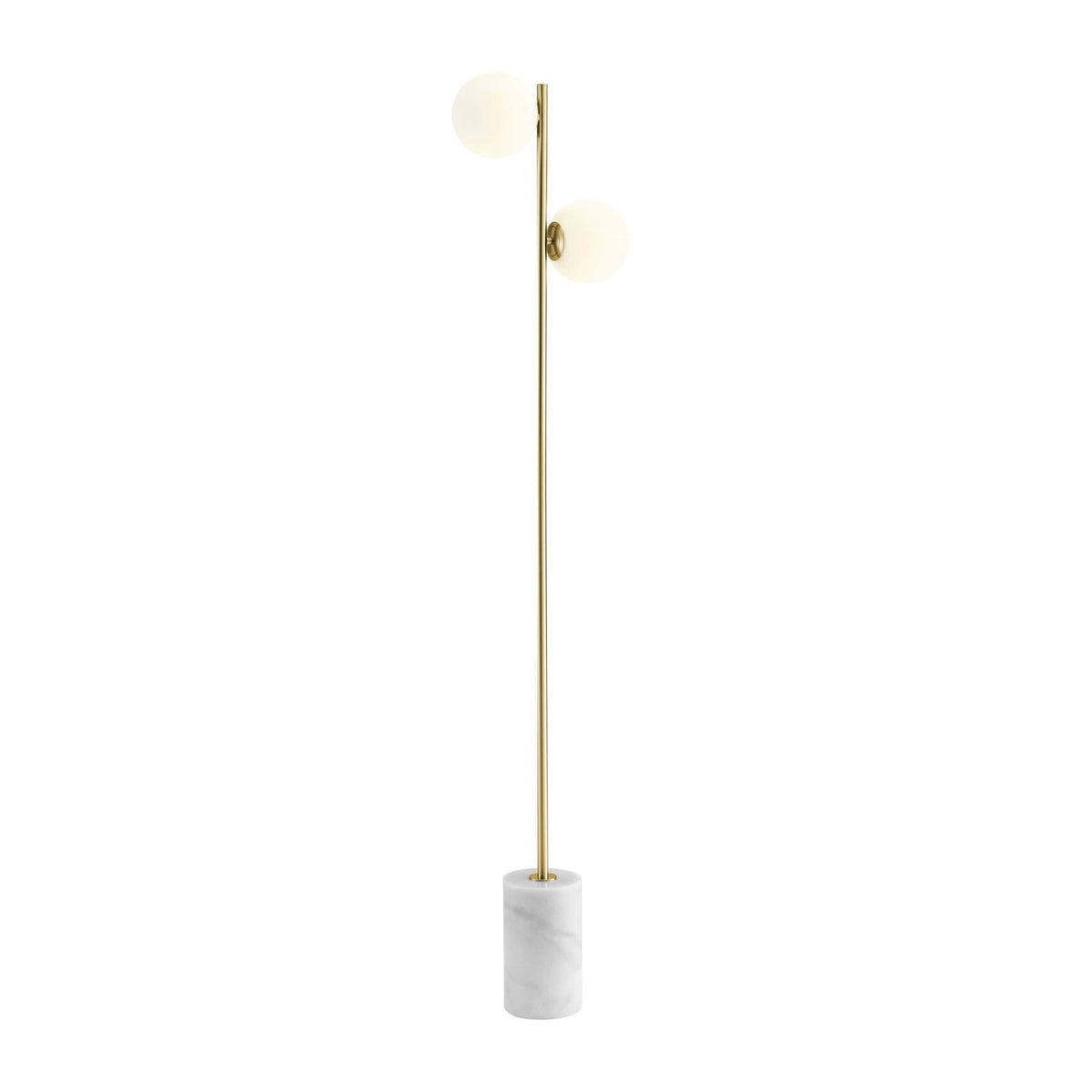 Anechdoche Floor Lamp in Gold and White / 2 Lights