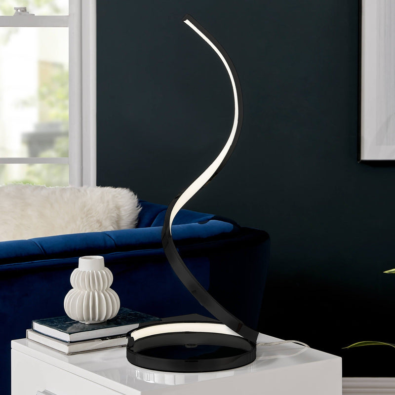 Modern Spiral Integrated LED Dimmable Modern Table Lamp / Black
