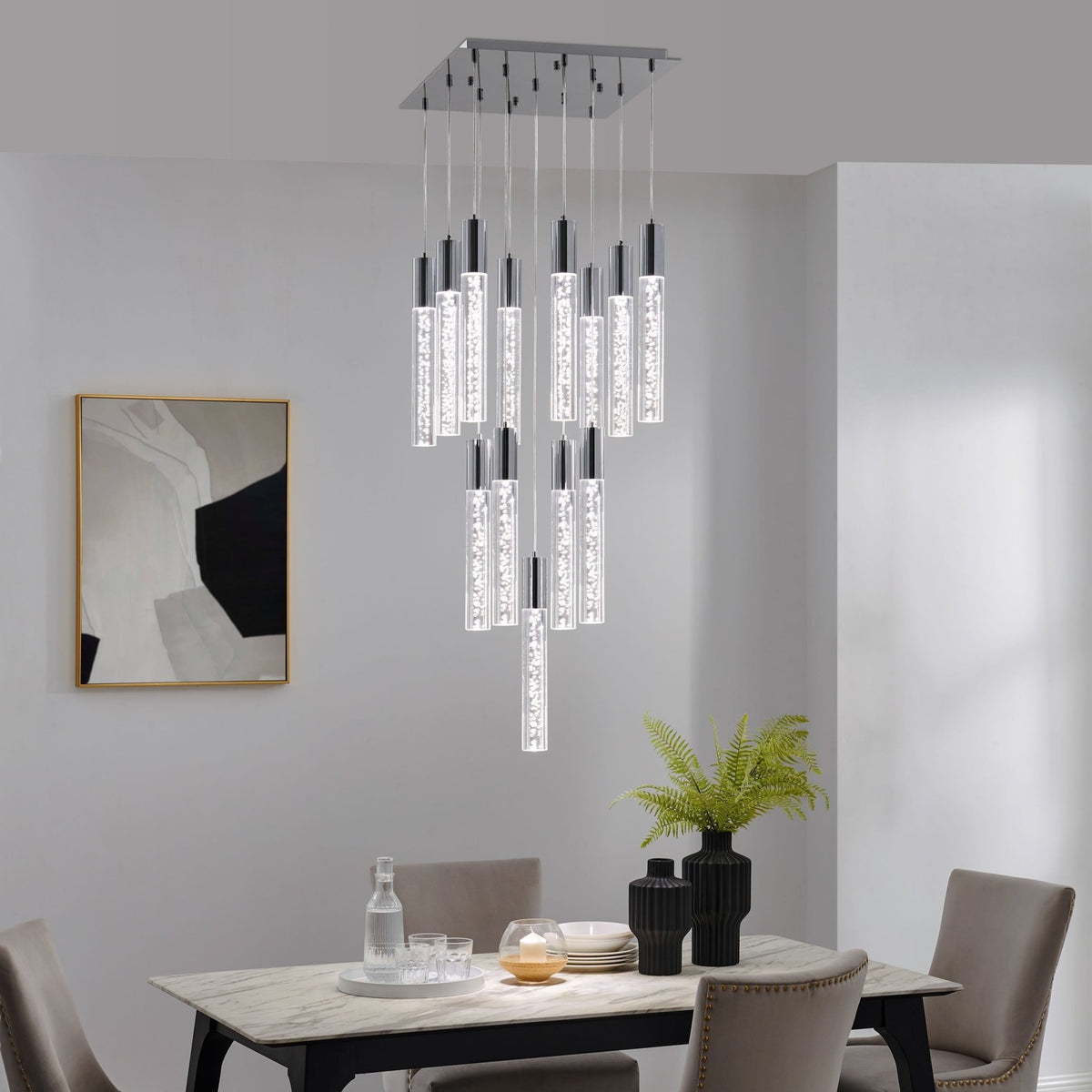 Sparkling Night 13 Light Cylinder Chandelier