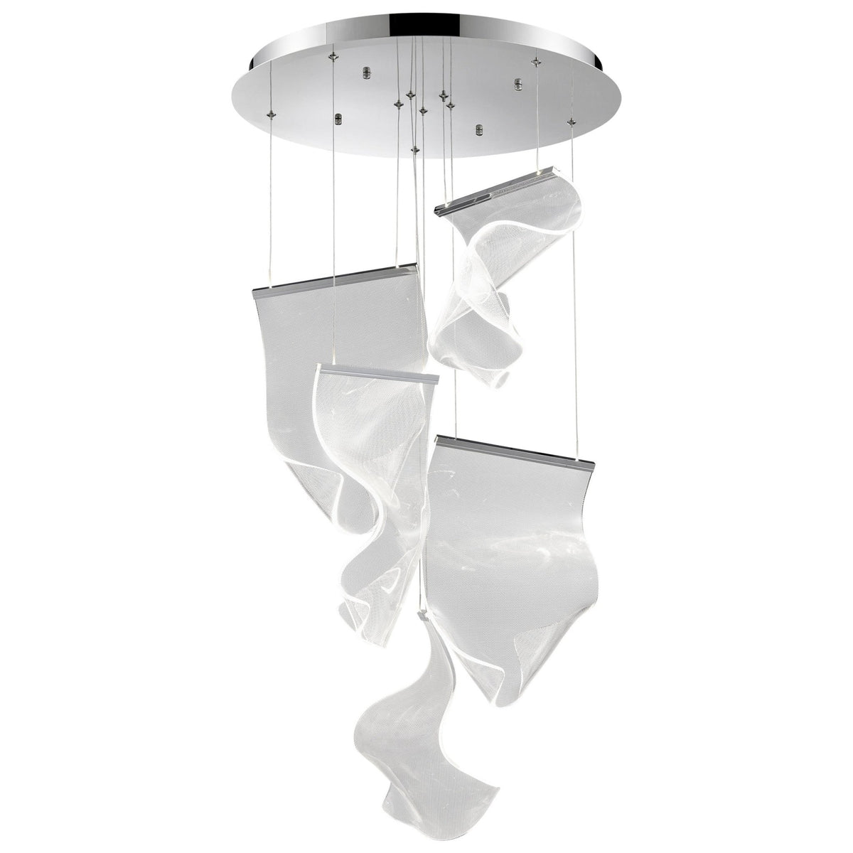 Acrylic Lace 5 Light Chandelier / Chrome / Modern Chandeliers