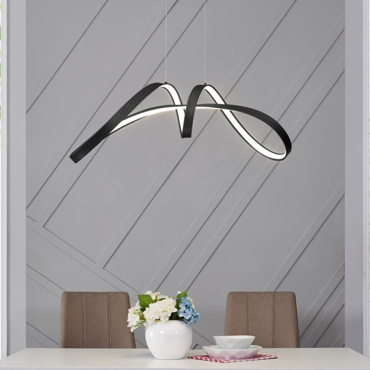 Bucharest Dimmable LED Chandelier in Black