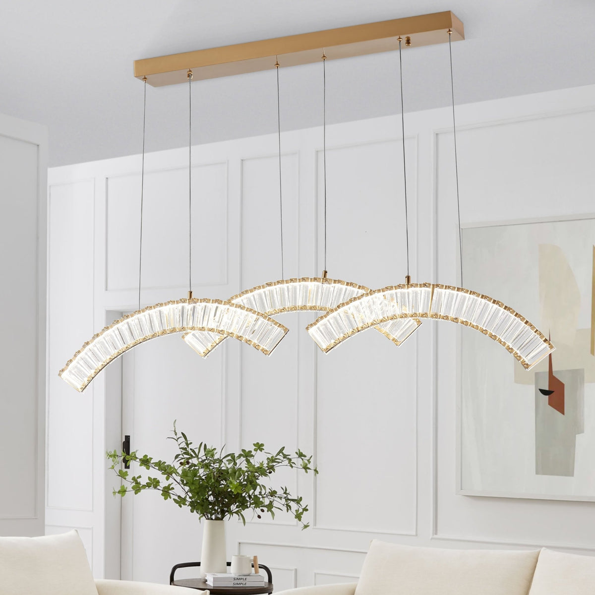 Sanford Brushed Gold Chandelier for Living Room