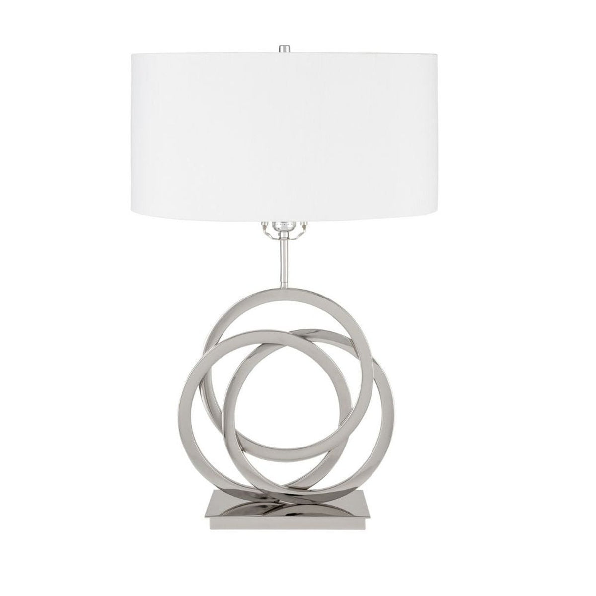 Origami Circles Chrome Table Lamp with USB Charger
