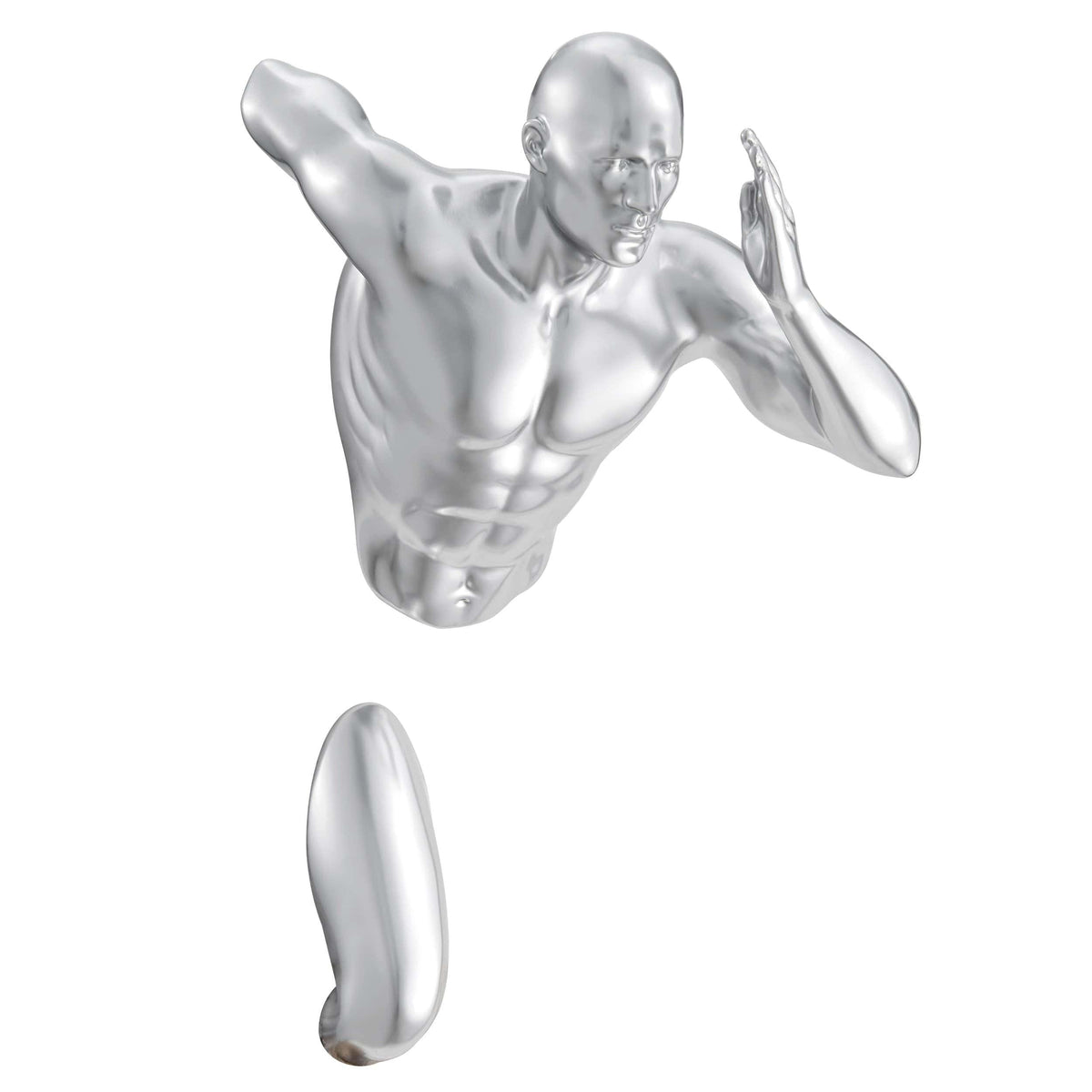 Finesse Decor Chrome Wall Runner 13" Sculpture