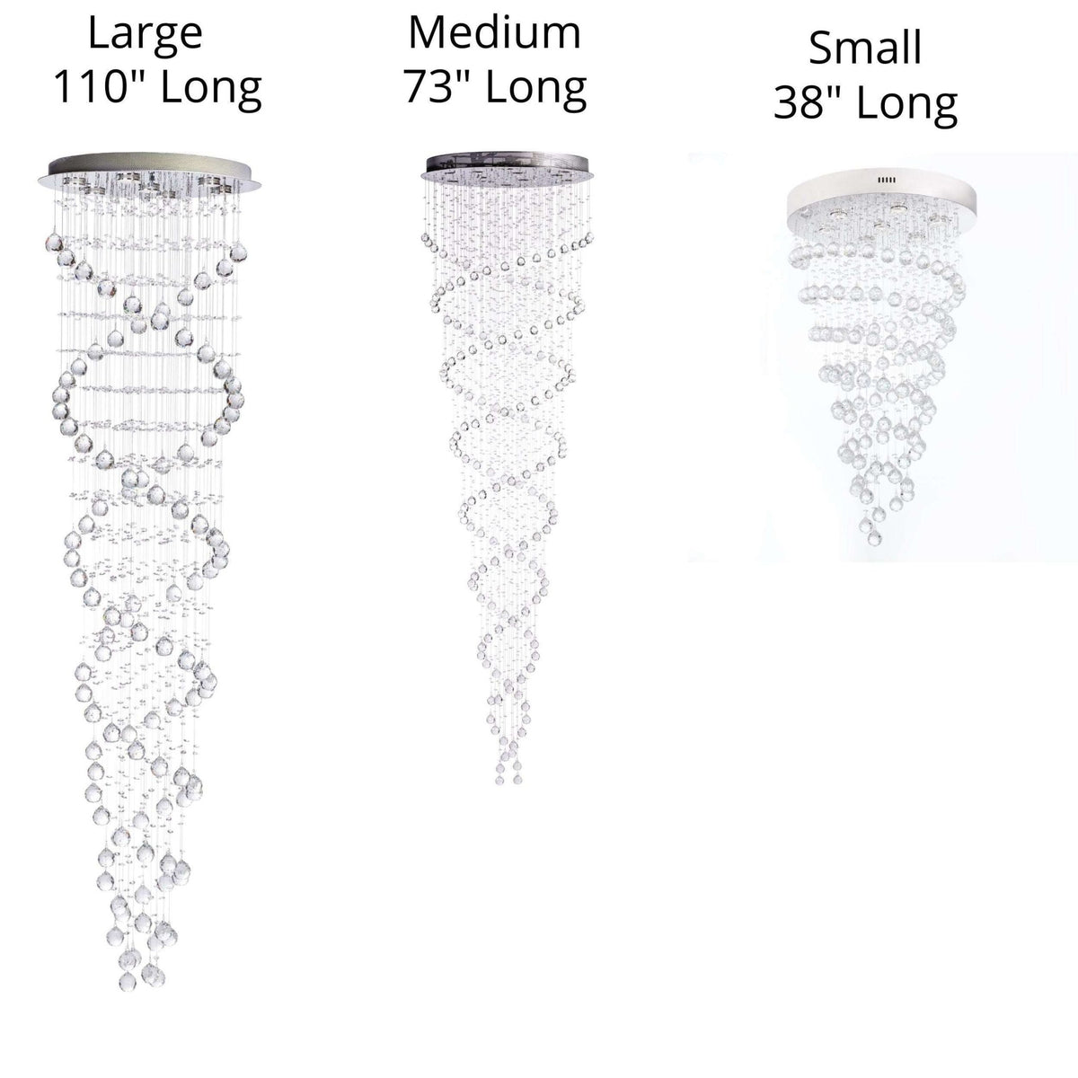 Crystal Chandelier Double Helix available sizes