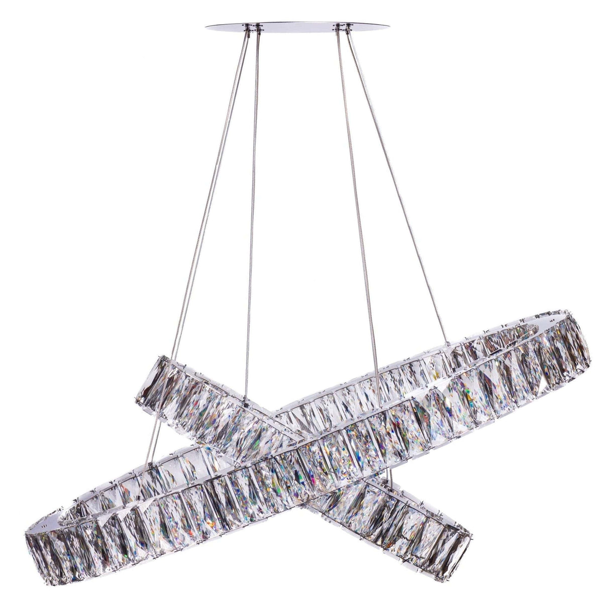 Crystal Elegance LED Chandelier with 2 Ovals