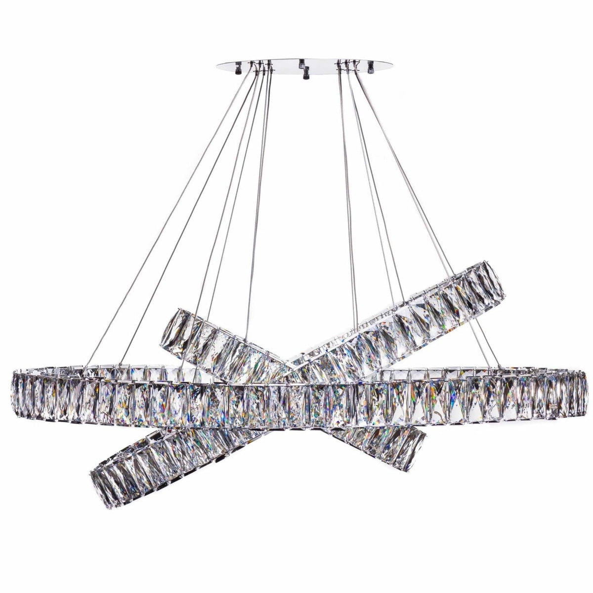 Crystal Elegance LED Chandelier with 3 Ovals