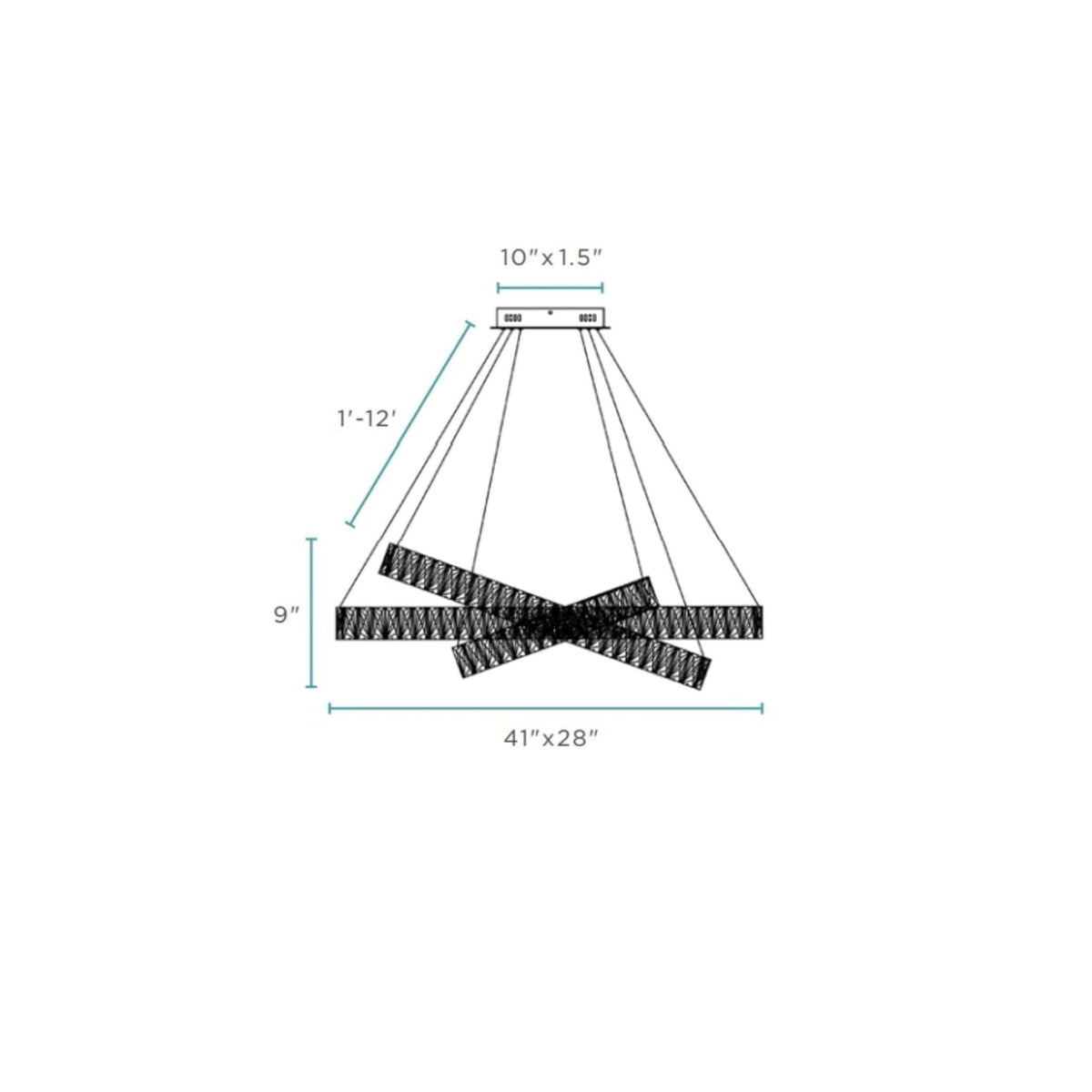 Crystal Elegance LED Chandelier with 3 Ovals