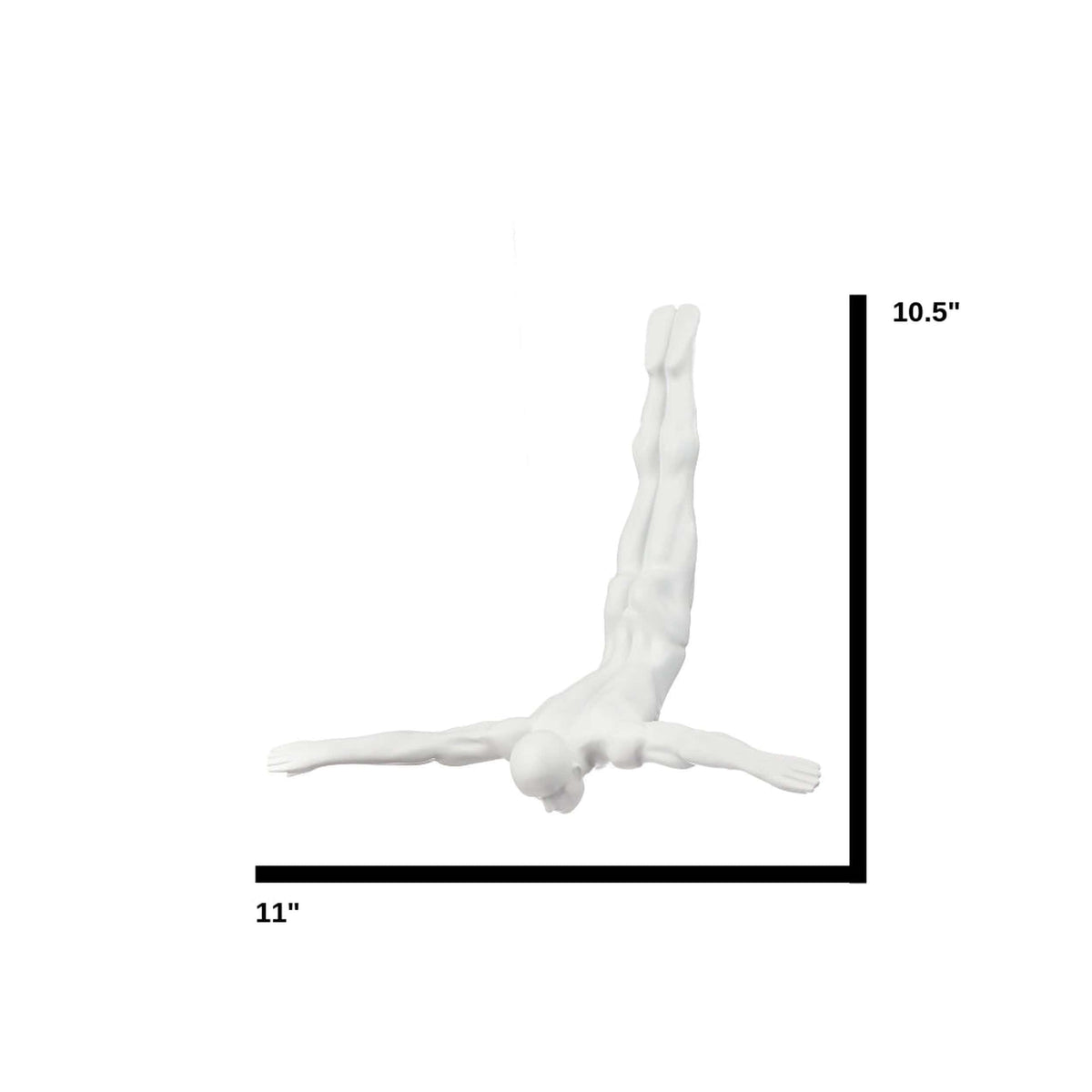 Diver Wall Art Decor Sculpture / 11" Matte White