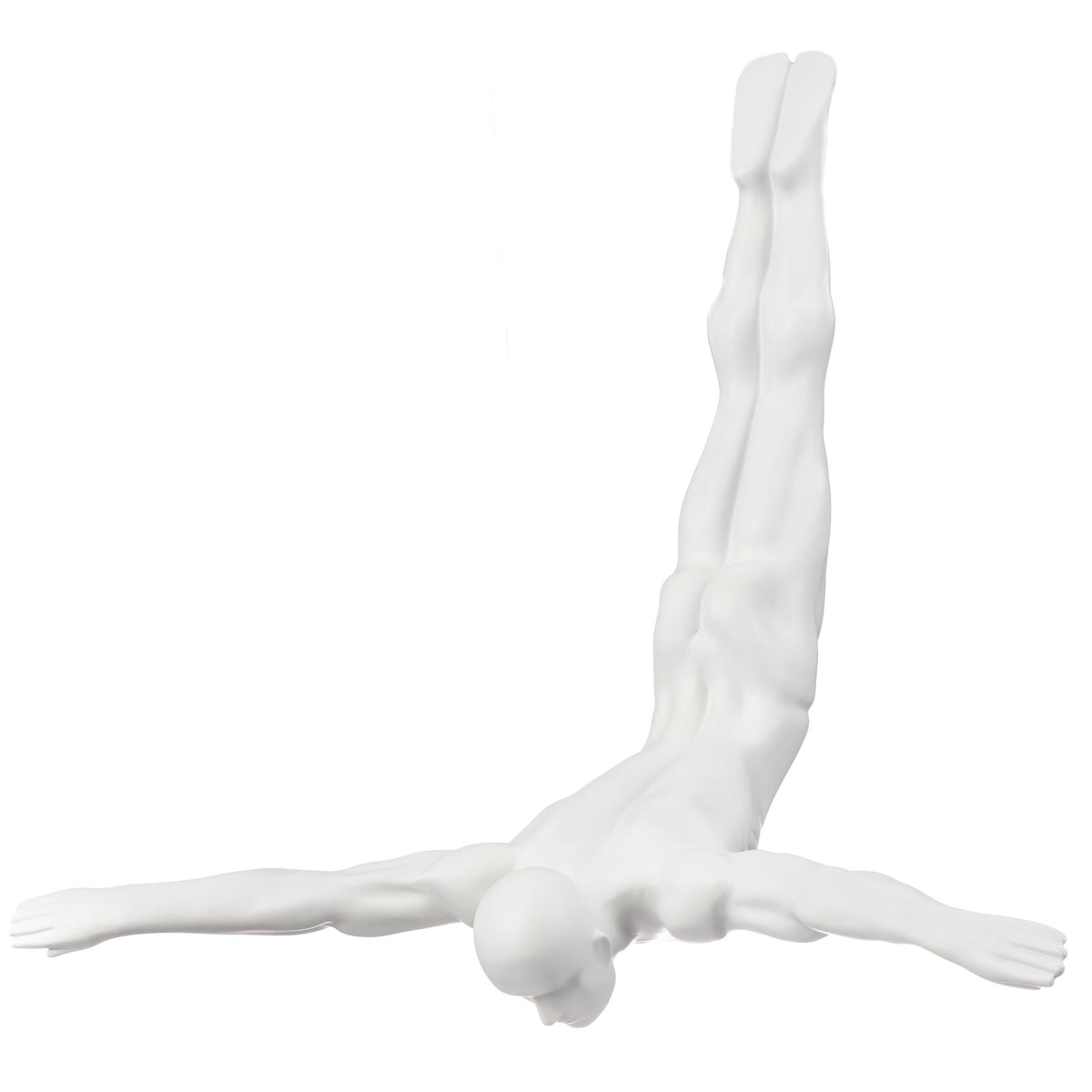 Diver Wall Art Decor Sculpture / 11" Matte White