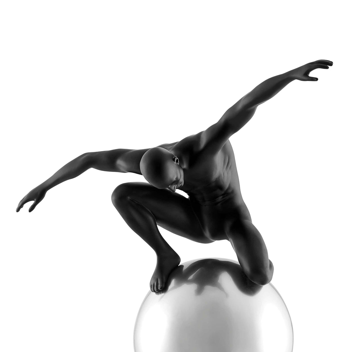 Equilibrium Structure / Matte Black and Semi Chrome / Human Sculpture