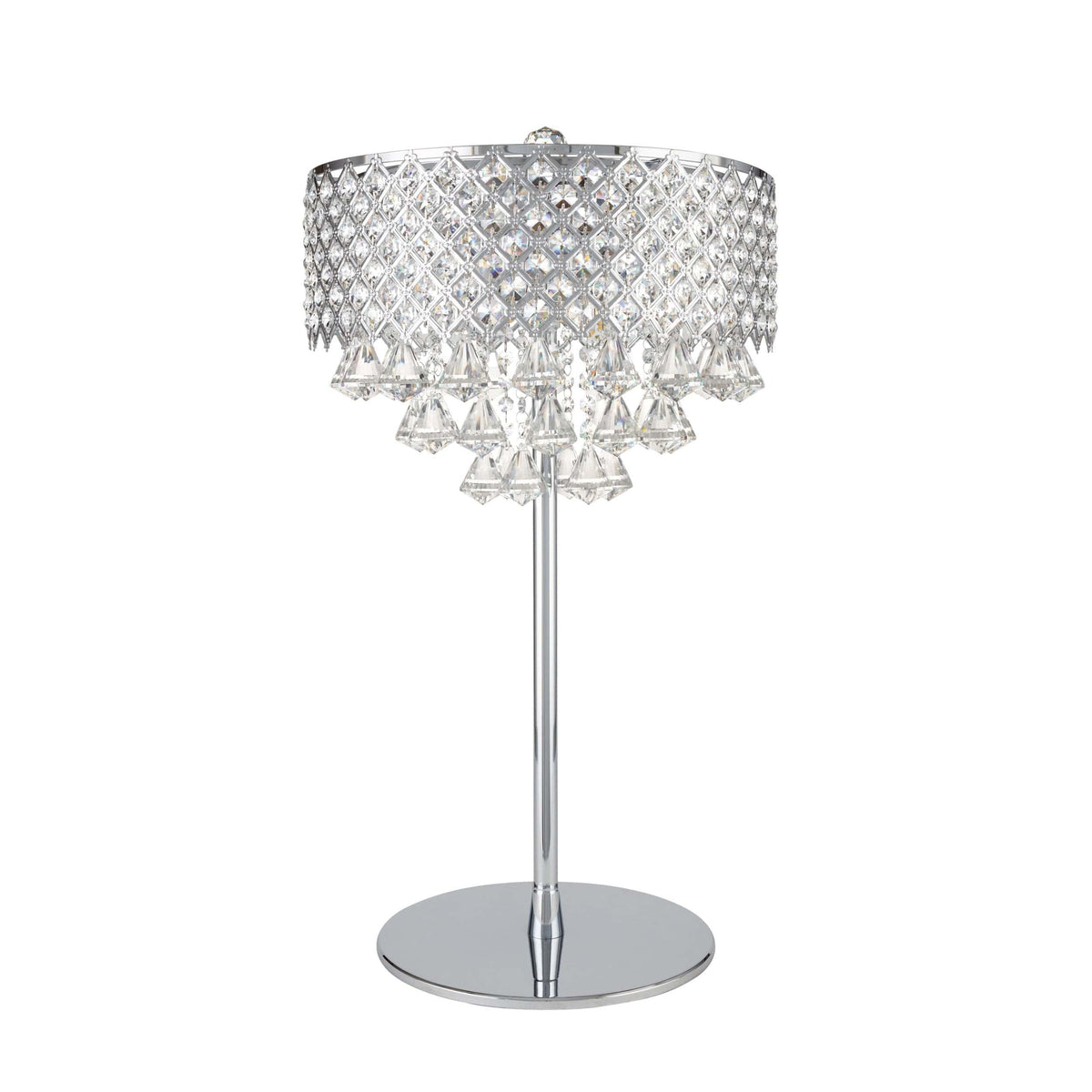Grand Chrome Modern Table Lamp / 6 Light