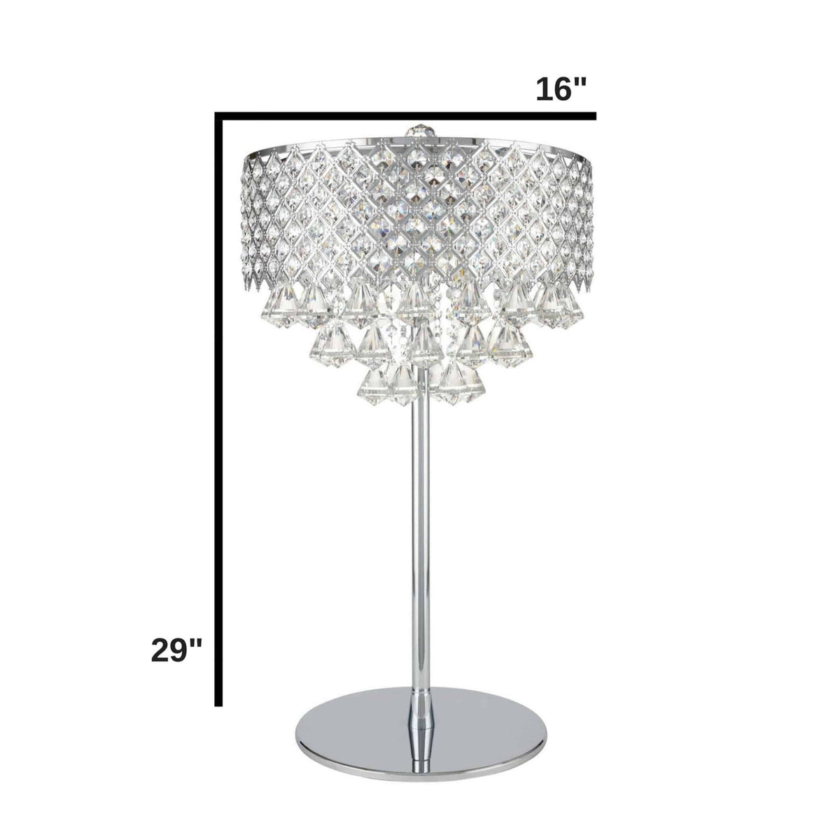 Finesse Decor 6 Light Grand Chrome Modern Table Lamp