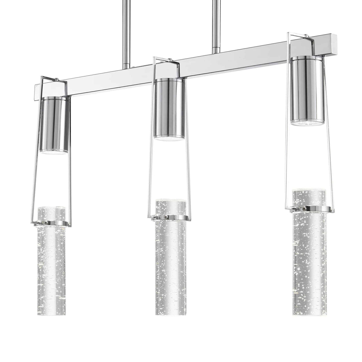 Harmony 3 Light Finesse Decor Modern Chrome Chandelier with sparkling lights
