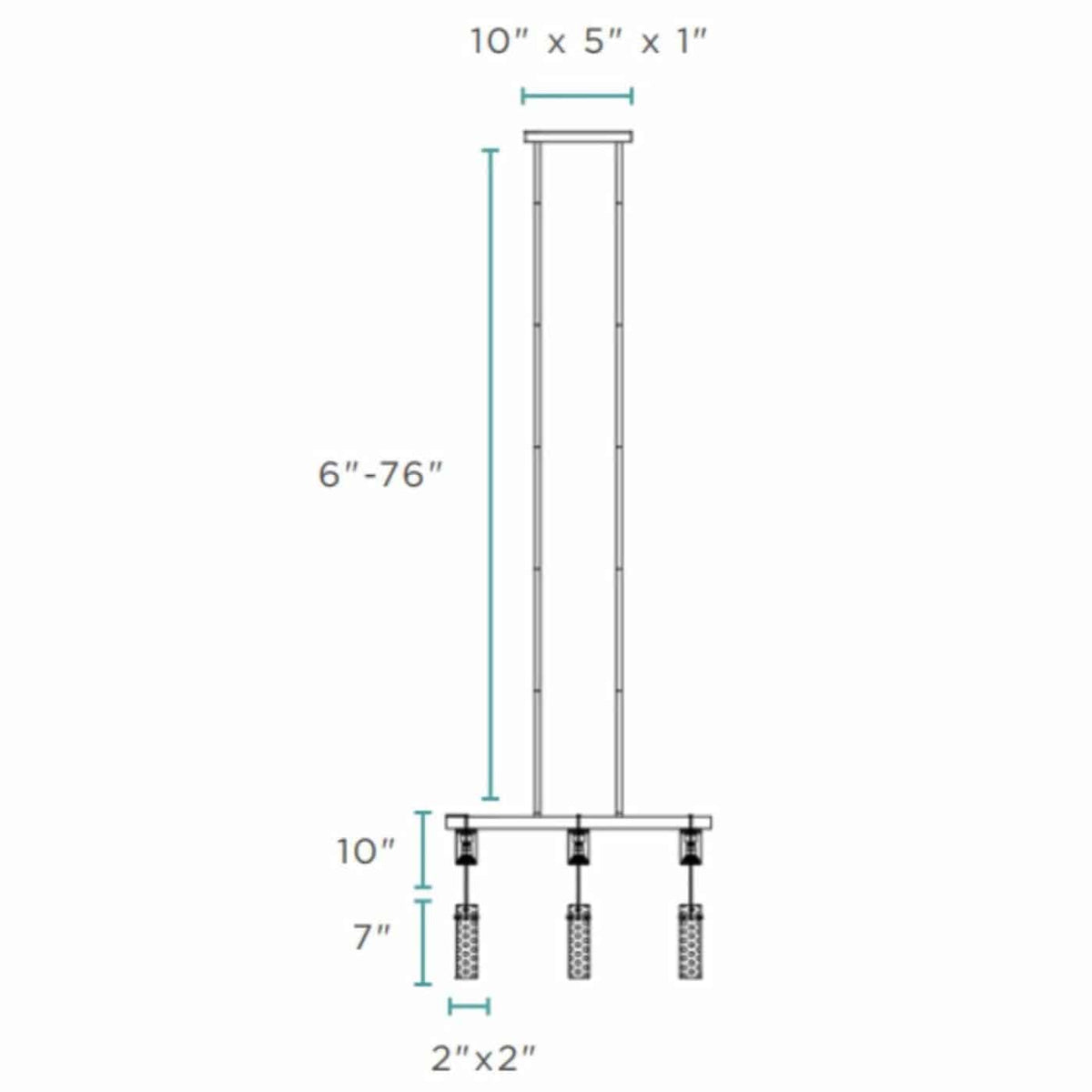 Finesse Decor Harmony 3 Light Chrome Chandelier measurements