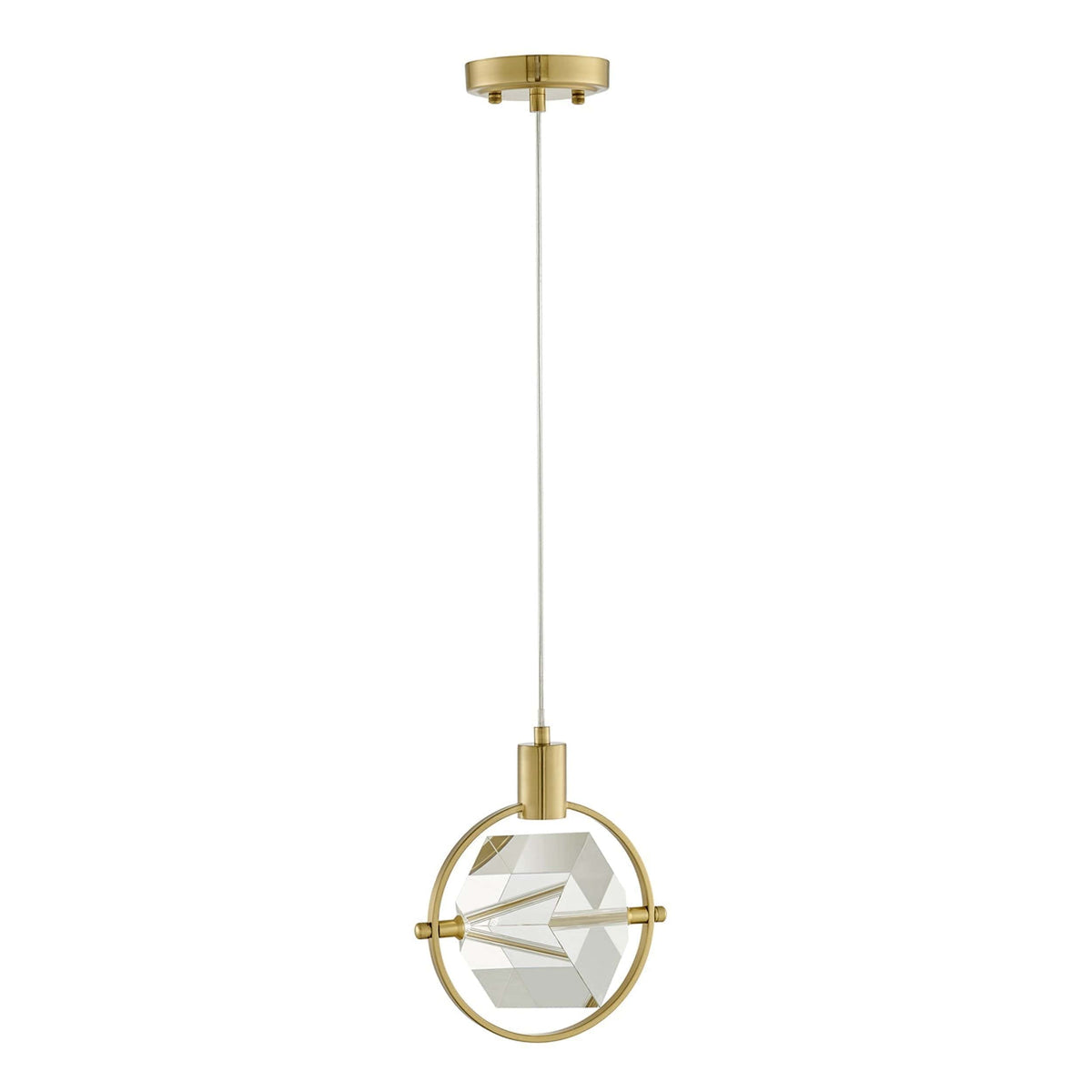 Hollywood Cube 1 Light Pendant in Gold