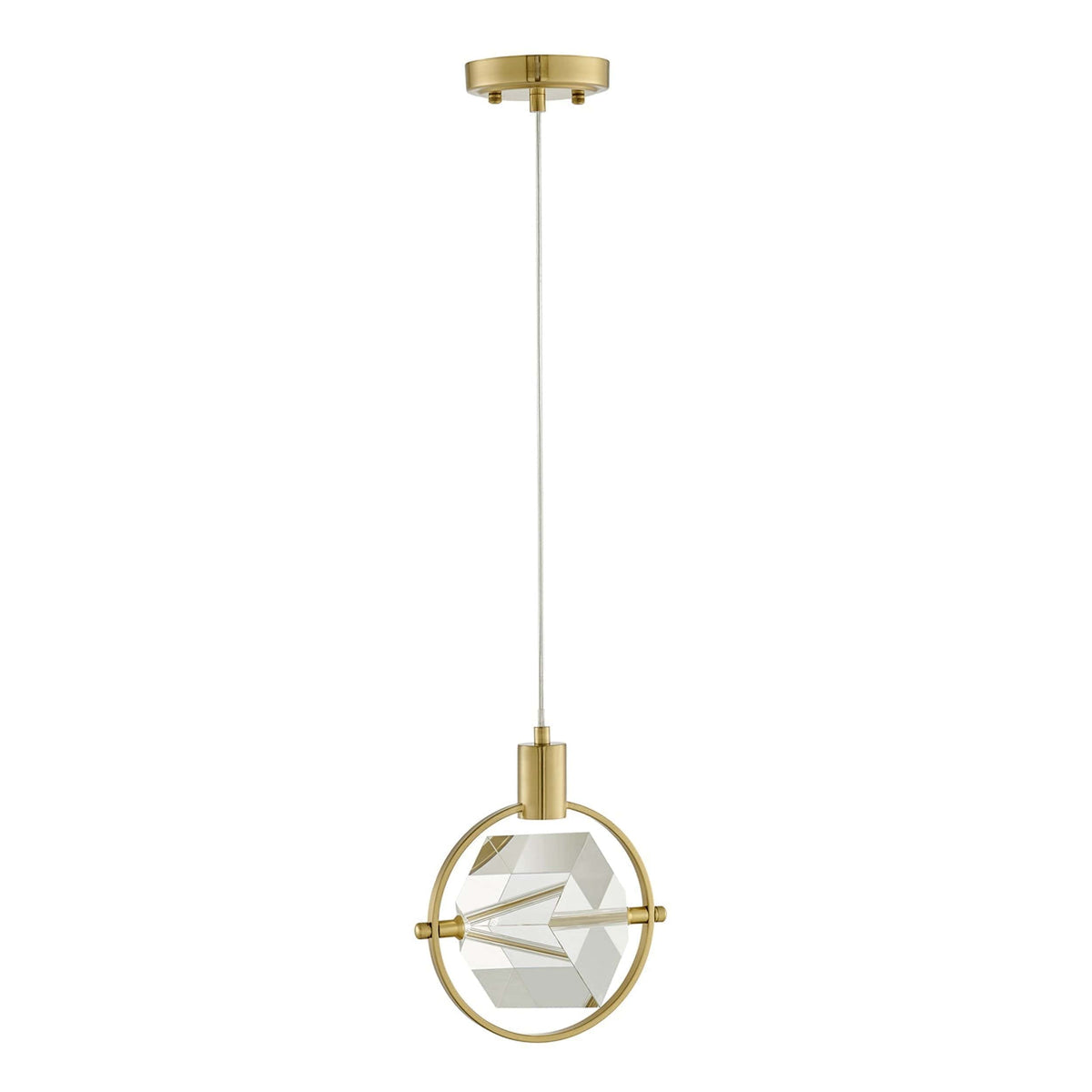 Hollywood Gold Cube 1 Light Pendant | Hanging Light Fixture