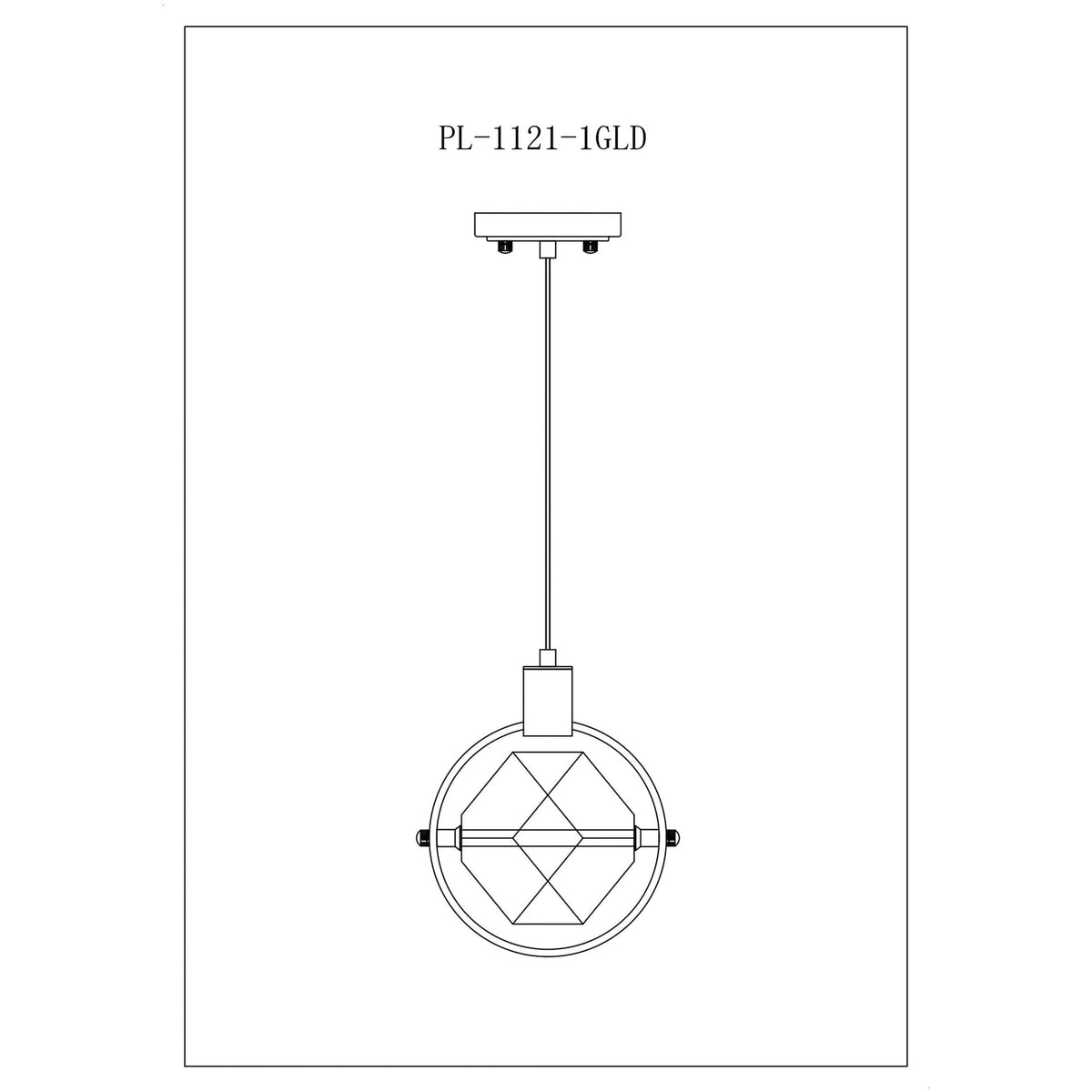 Hollywood Gold Cube 1 Light Pendant | Modern Lighting