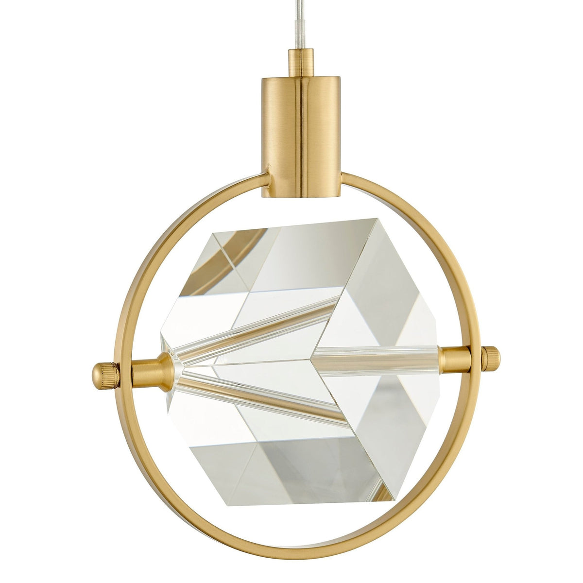 Hollywood Gold Cube 1 Light Pendant | Modern Pendant Lights