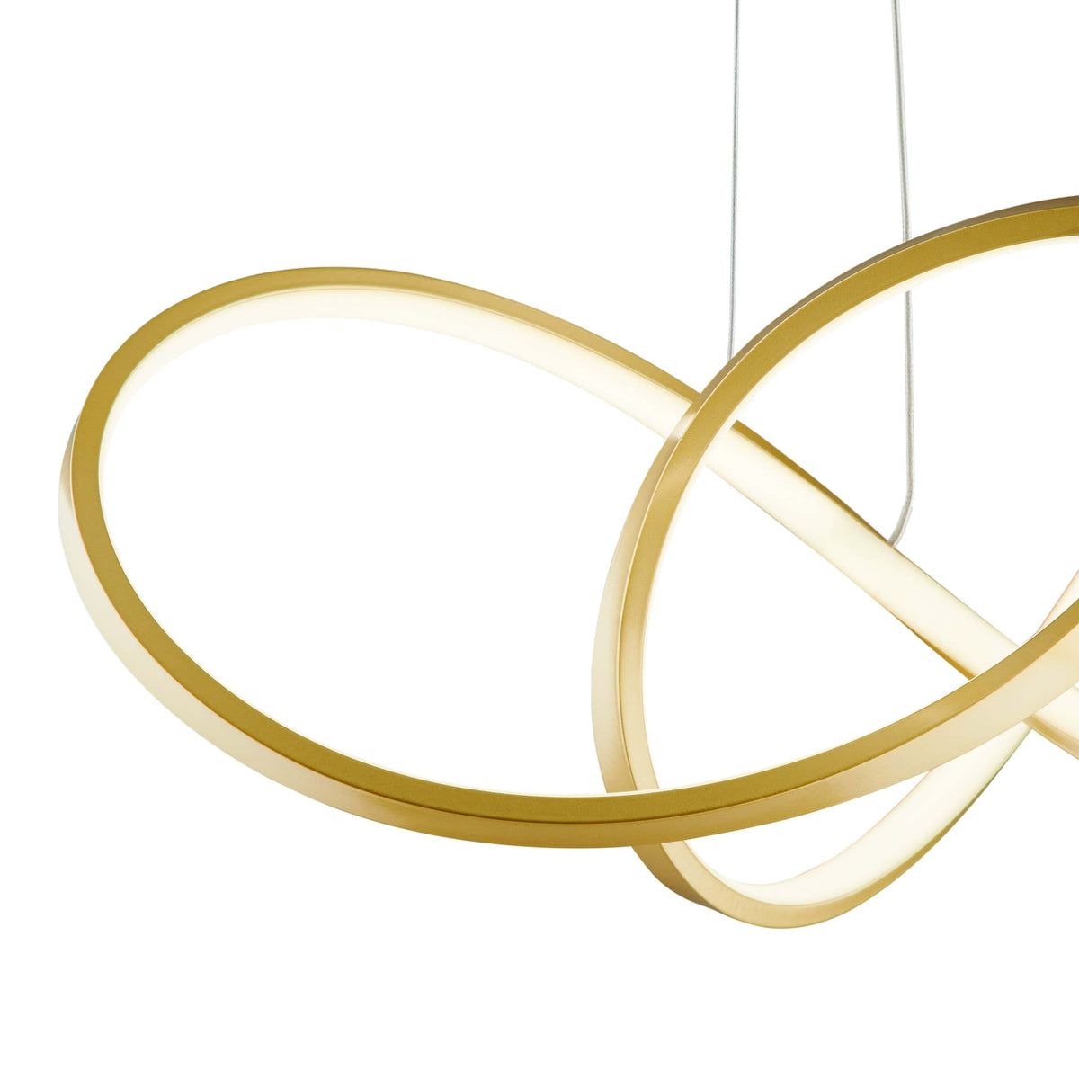 Knotted LED Sandy Gold Modern Chandelier Light