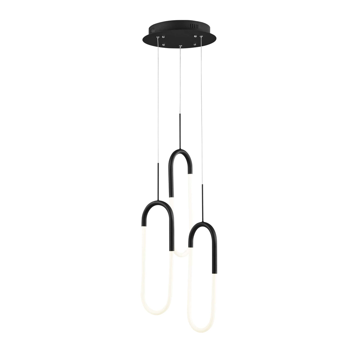 LED Three Clips Chandelier / Matte Black / Modern Pendant Light