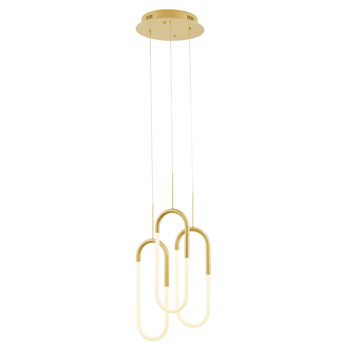 LED Three Clips Chandelier / Sandy Gold