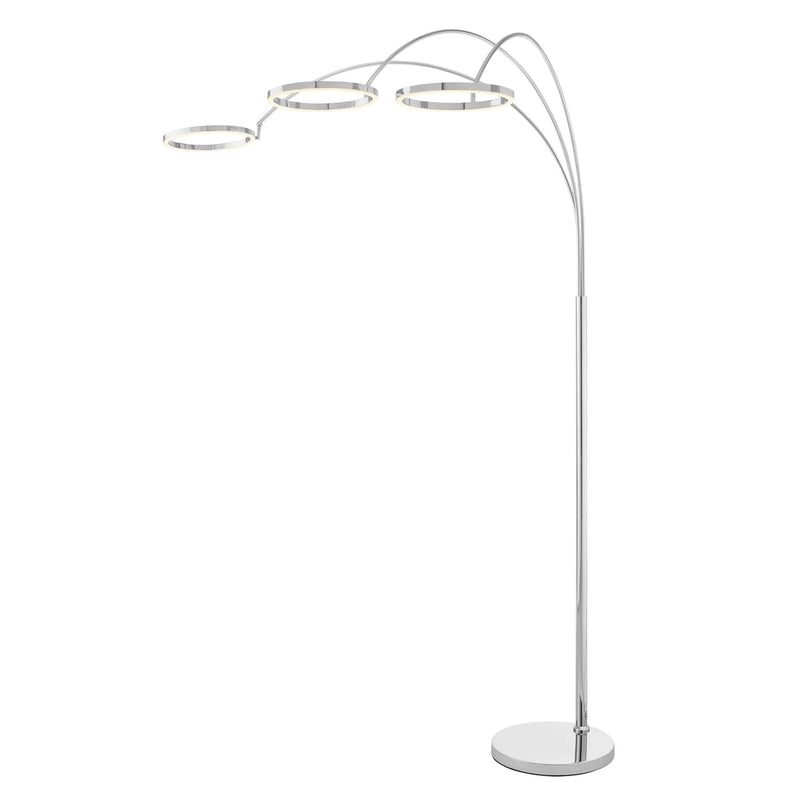 Hong Kong LED Three Ring Arc Floor Lamp / Chrome