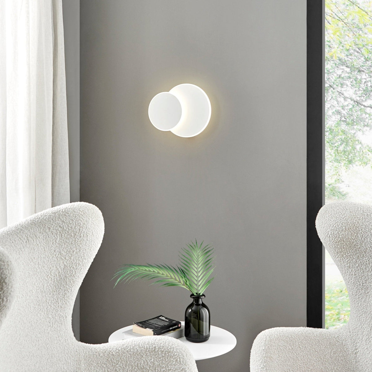 Luna Eclipse Two Circle Multiuse Lamp / White / Wall Light / Flush Mount Light