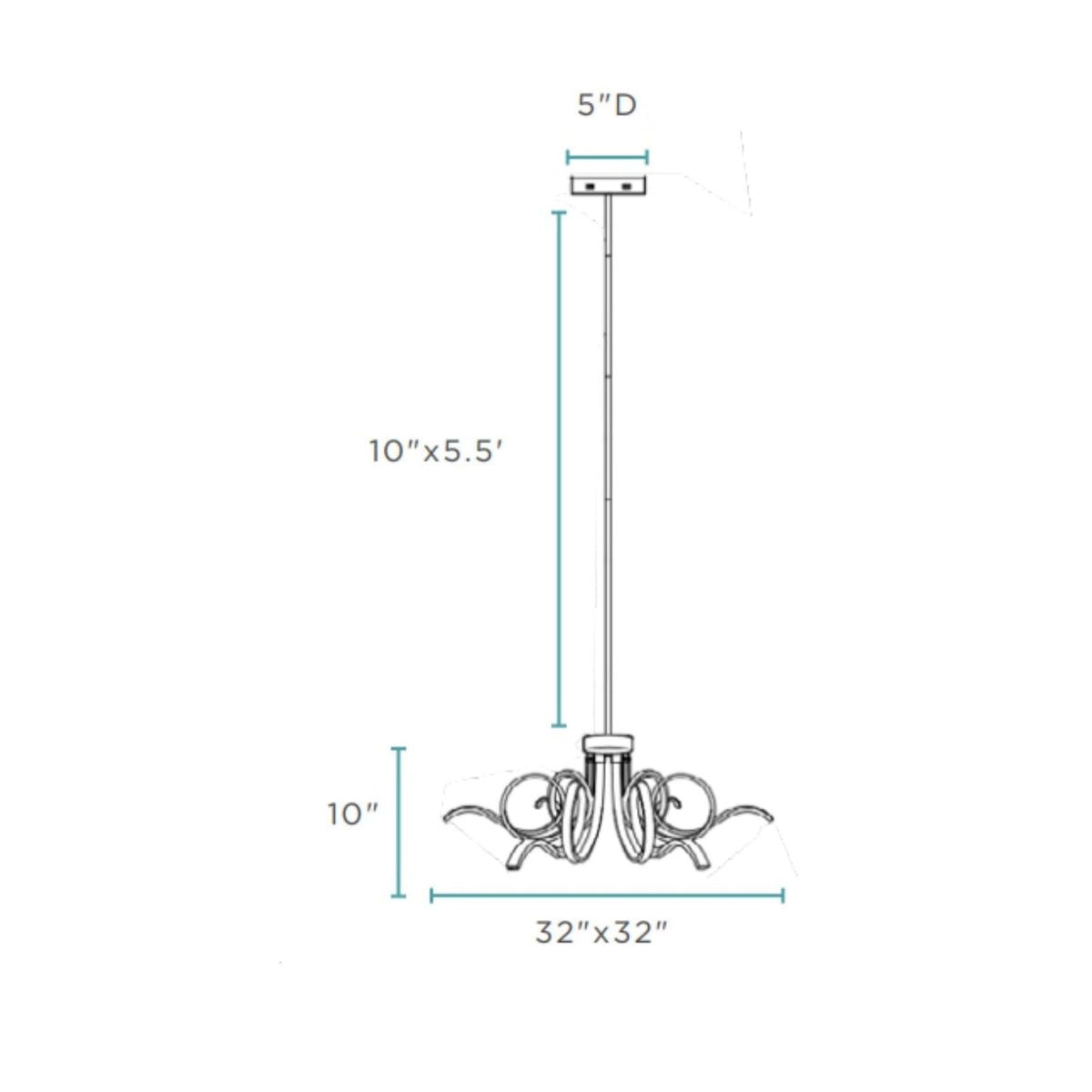 Magnolia LED Adjustable Sandy Gold Contemporary Chandelier