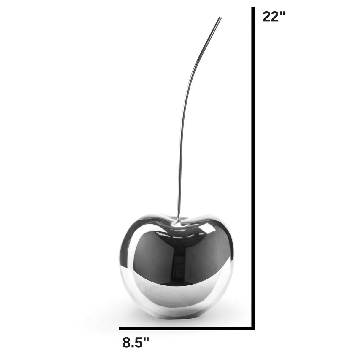 Medium Chrome Cherry Sculpture 22" Tall