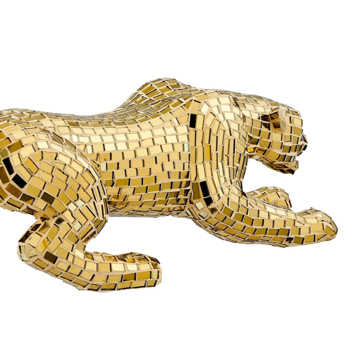 Mosaic Gold Panther Sculpture