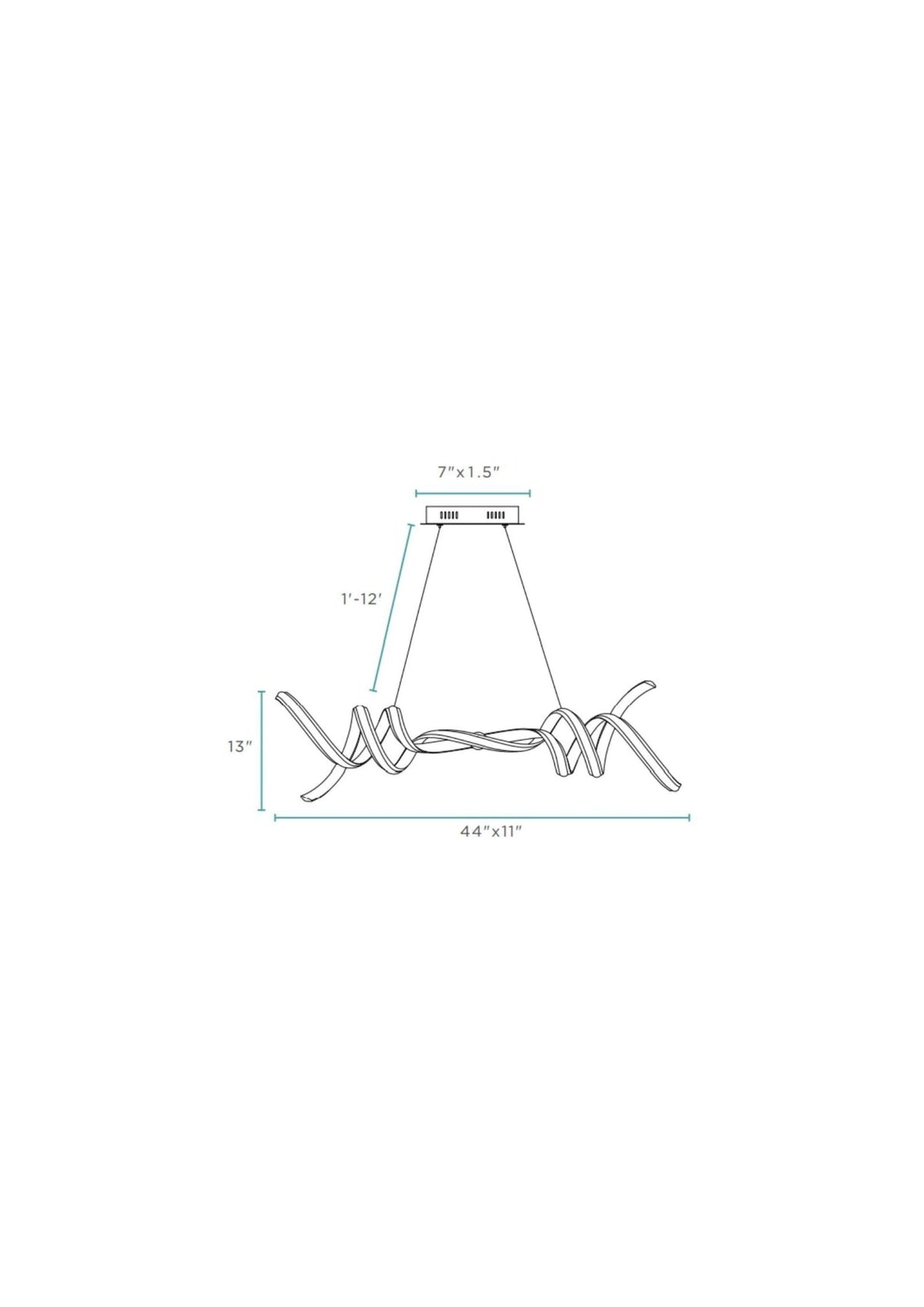 Finesse Decor Munich LED Horizontal Chandelier / Chrome